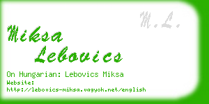 miksa lebovics business card